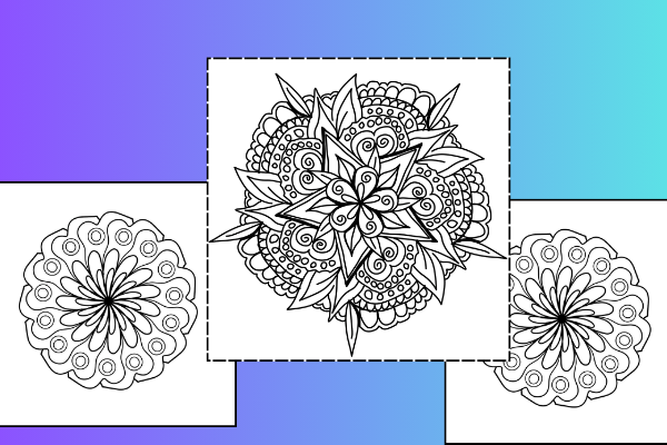 flower colouring in pages